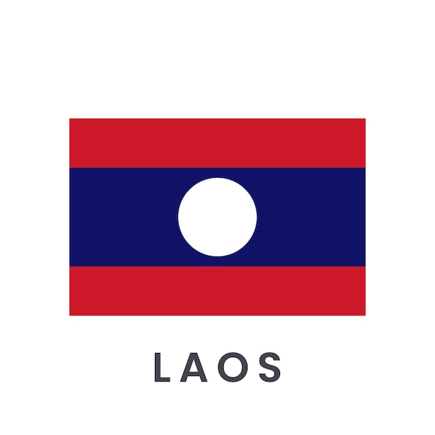 Flag of Laos isolated on white background