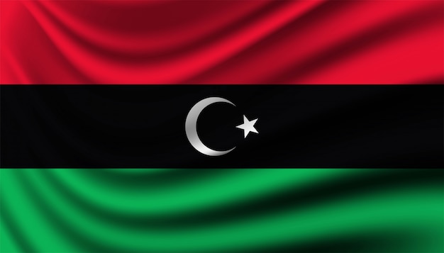 Flag of Libya background template.