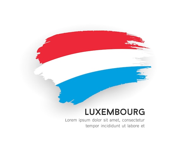 Flag of Luxembourg, brush stroke design isolated on white background, EPS10 vector illustration