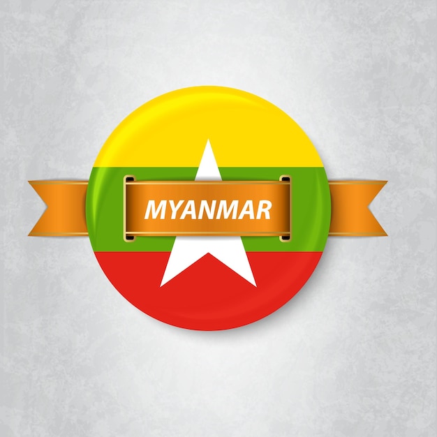 Flag of Myanmar in a circle