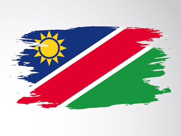 Flag of Namibia painted with a brush