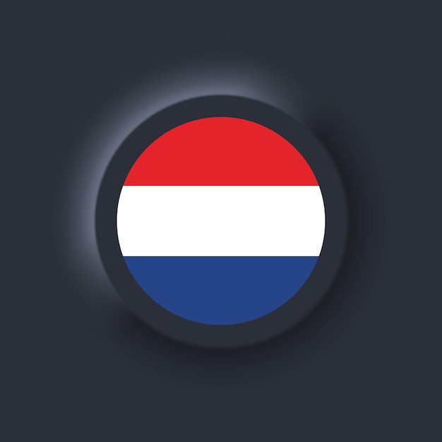 flag of netherlands. national netherlands flag. neumorphic ui ux 