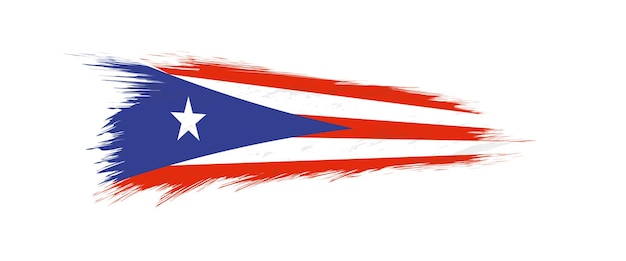 Flag of Puerto Rico in grunge brush stroke