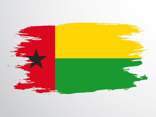 Flag of the Republic of GuineaBissau drawn with a brush