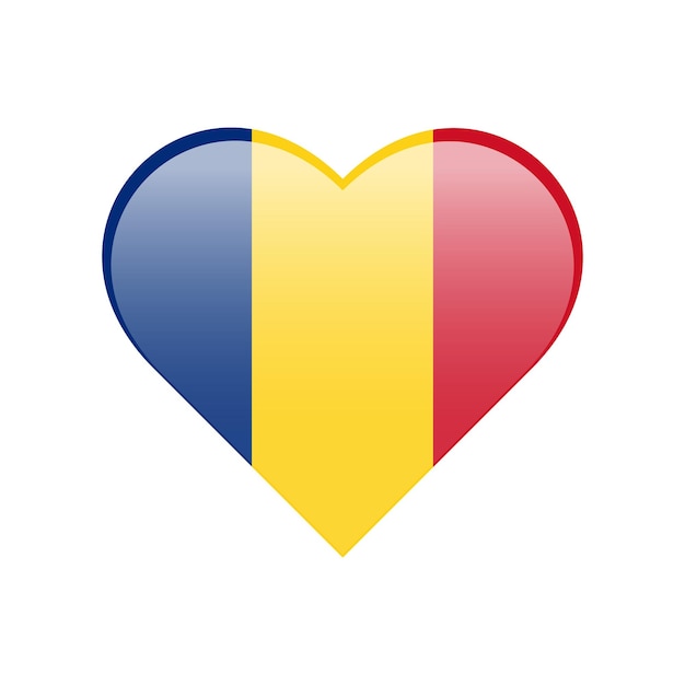 Flag of Romania heart love icon Vector