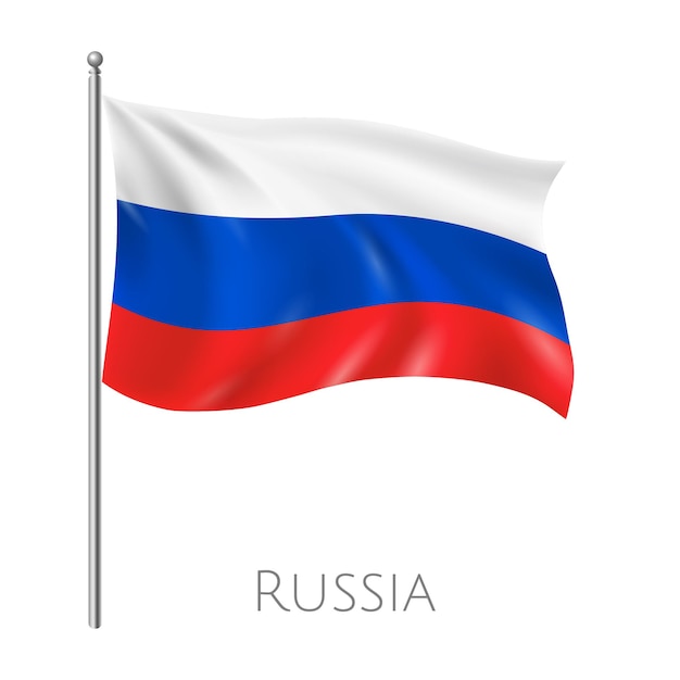 A flag of Russia with a white blue and red color scheme