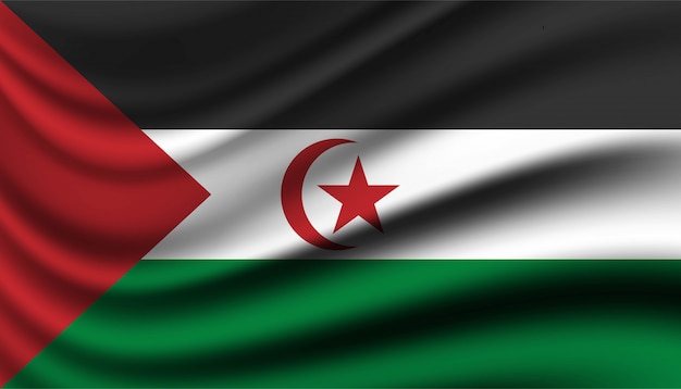 Flag of Sahrawi Arab Democratic Republic background template.