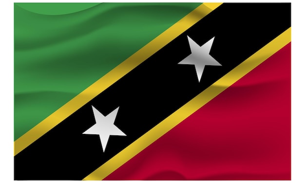 Flag saint kitts wave 3d ralistic flag