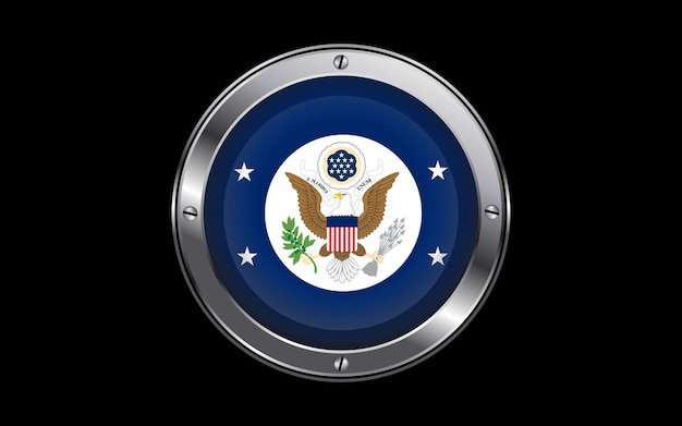 Flag of the Secretary of State USA 3d badge vector image