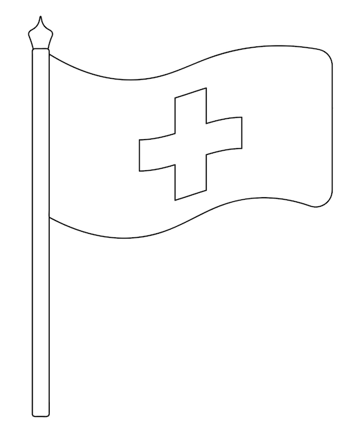 Flag of Switzerland Sketch The fabric is decorated with a cross Political themes