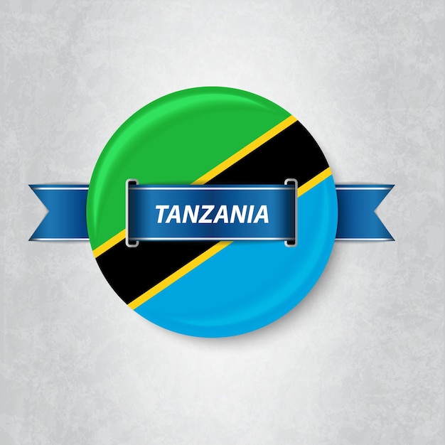 Vector flag of tanzania in a circle