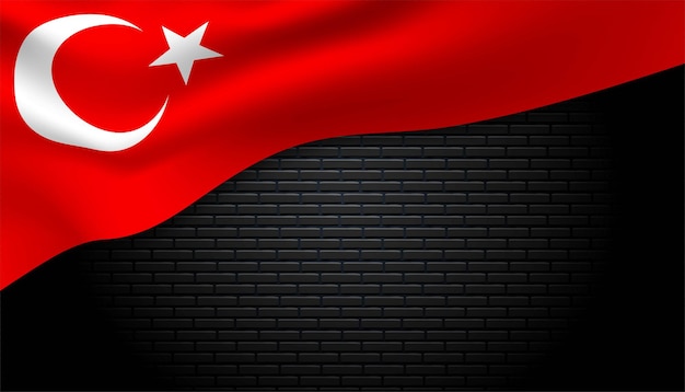 Flag of Turki background.