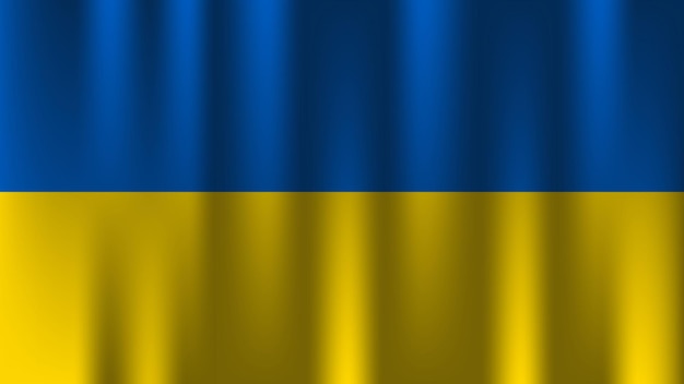 flag of ukraine country nation symbol 3d textile satin effect background wallpaper vector