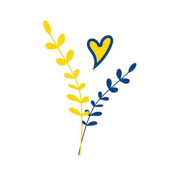 Flag of Ukraine in the form of a leaves of peace The concept of peace in Ukraine