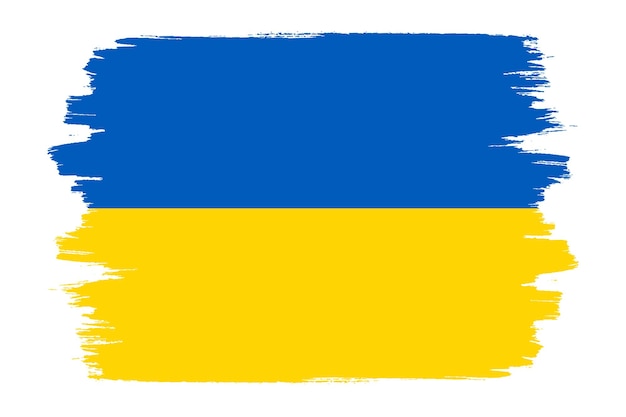 Flag of Ukraine Vector illustration on white background Beautiful brush strokes Abstract concept