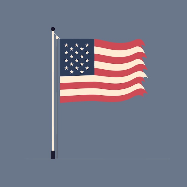 Flag of the united states of america flying on a flagpole