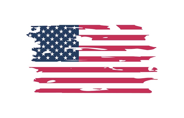 Flag of united states in grunge style