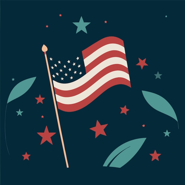 Vector a flag with the stars and the words  american  on it