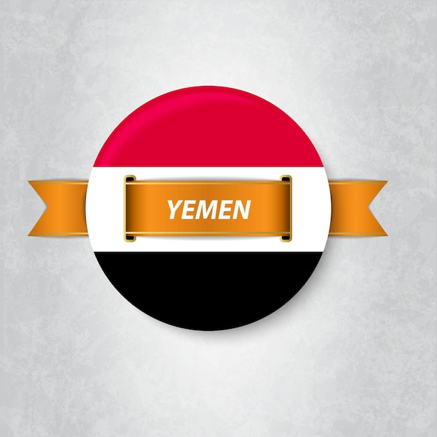 Vector flag of yemen in a circle