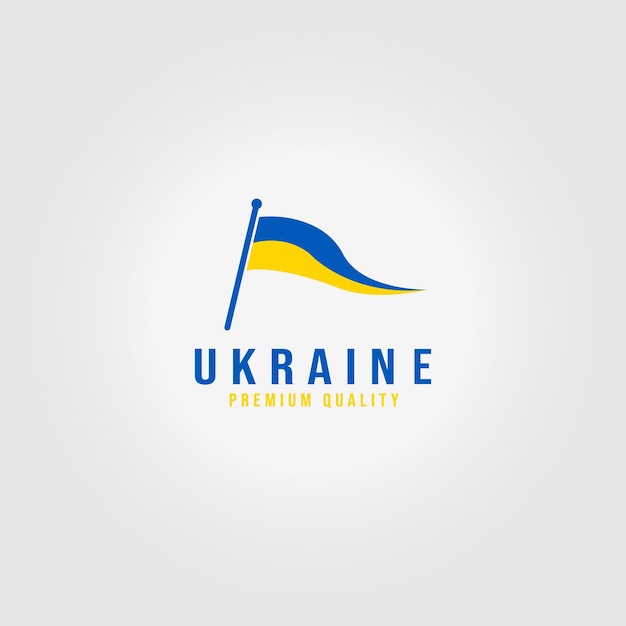 Flagpole Ukraine Flag Logo Icon Vector Illustration Design