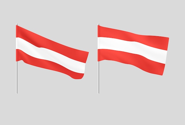 Flags of Austria Set of national realistic flags Austria Vector