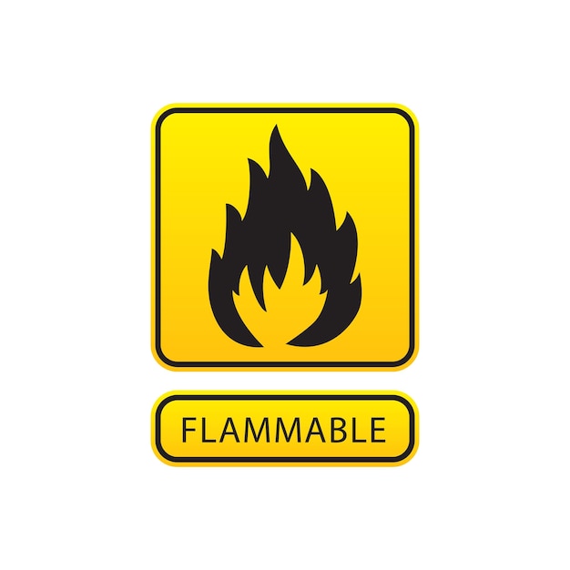 Vector flamable icon fire symbol vector icon