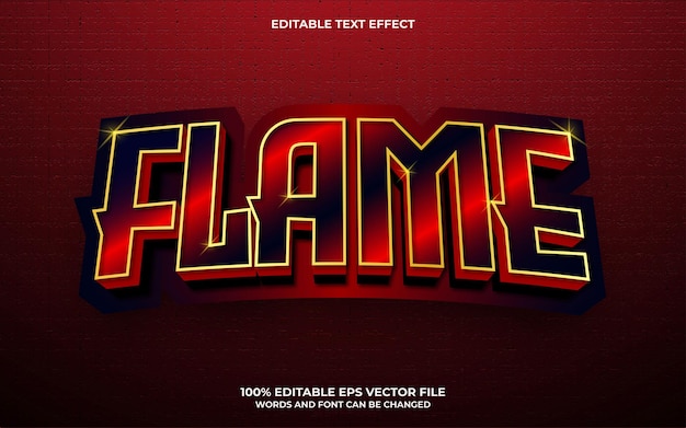 Flame 3d editable text effect