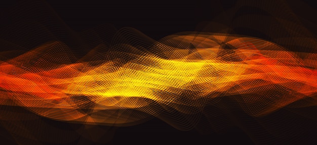 Flame Digital Sound Wave on Brown Background