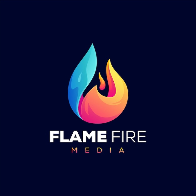 Flame fire gradient logo template