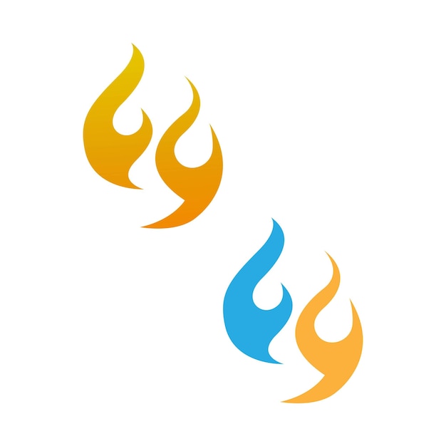 Flame fire icon logo design