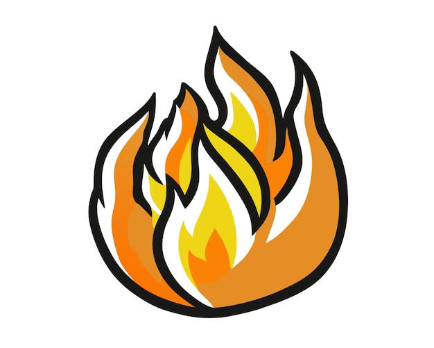 flame hand drawn consistent outline vector illustration