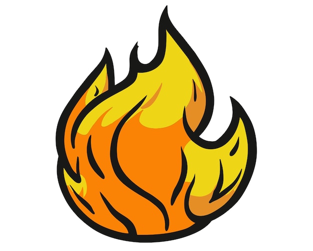 flame hand drawn consistent outline vector illustration