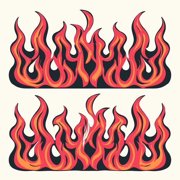 Flame Illustrations for Modern Designs and TShirts