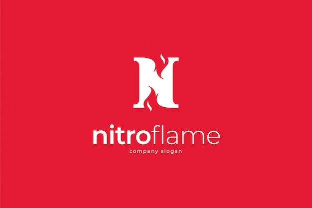 Flame letter n logo template