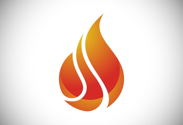 Flame logo design Fire icon oil and gas industry symbol isolated on white background