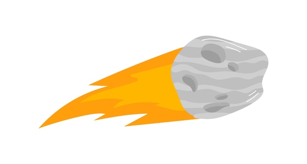 Flame meteorite Vector flat cartoon illustration