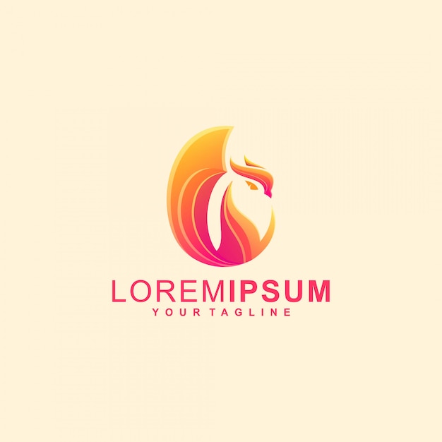 Flame Owl Abstract Logo Design 