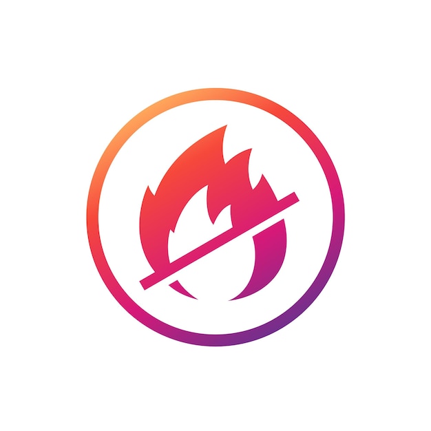 Flame retardant icon on white