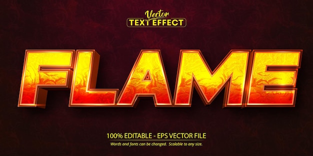 Flame text effect fire orange color editable text style on dark grunge textured background