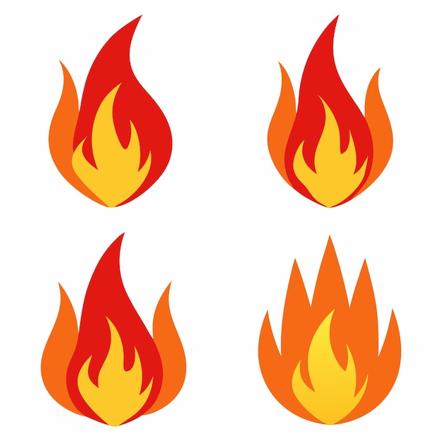 flames of different colors including one that has a yellow and orange flame