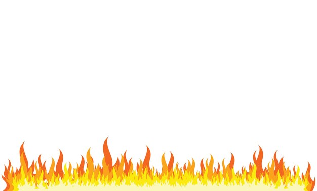 Vector flames effect on bottom edge with white background