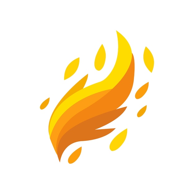 Flames of fire isolated vector logo tattoo or design element