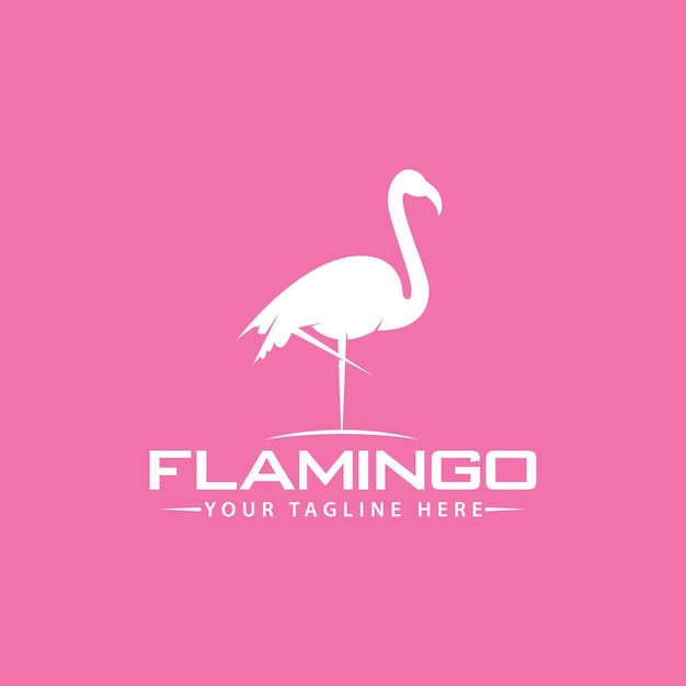 flamingo bird logo design template