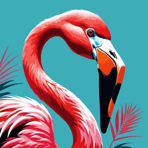 Vector a flamingo cartoon drawing artwork vector