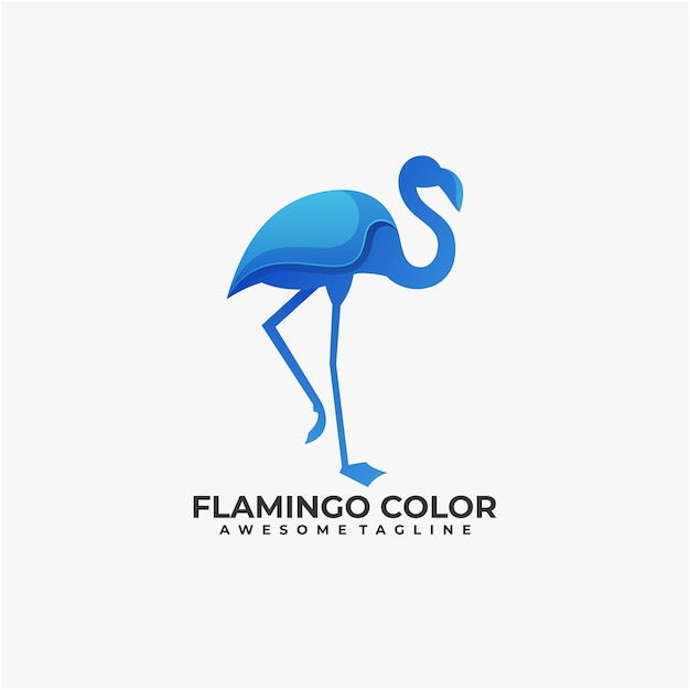 Flamingo color logo design template modern color