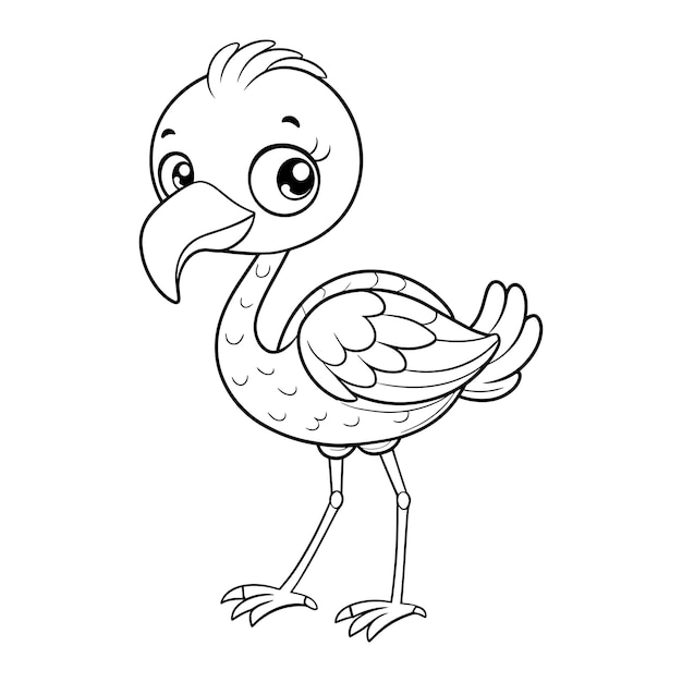 flamingo coloring page vector for kids