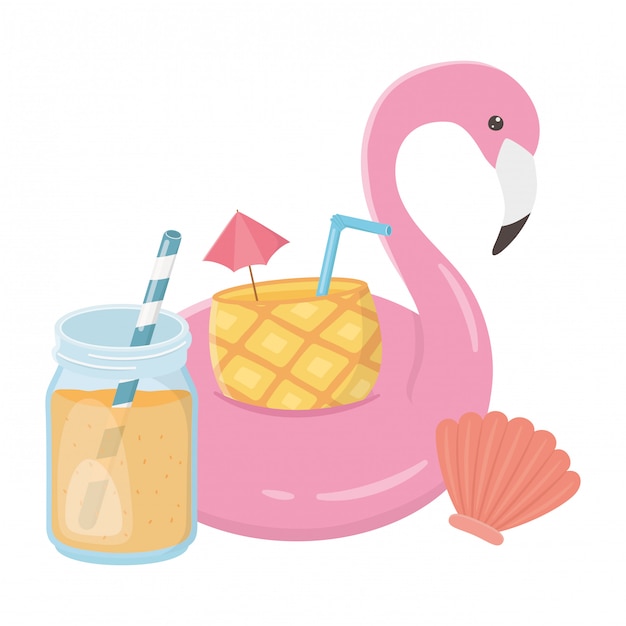 Flamingo float and summer 