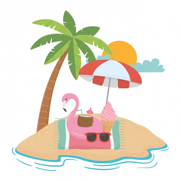 Flamingo float and summer 