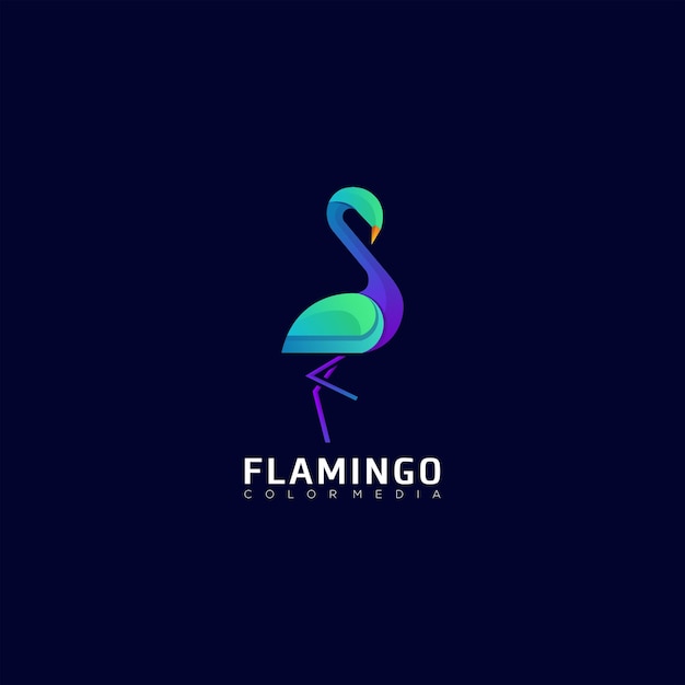 Flamingo gradient colorful logo template