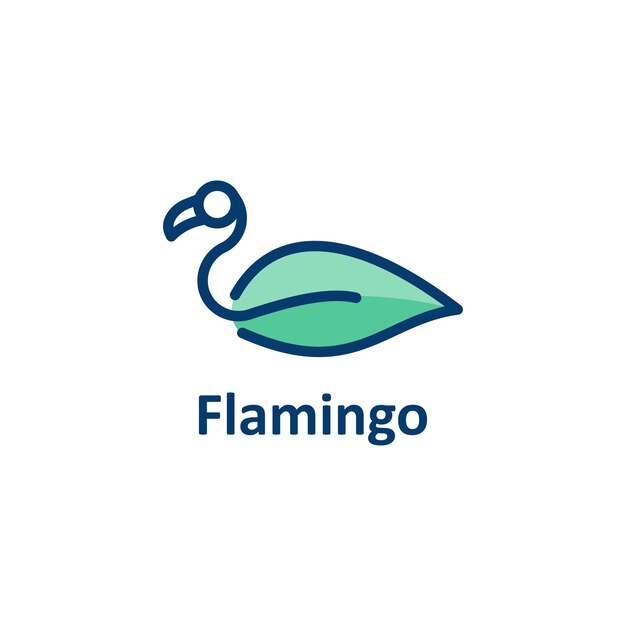 Flamingo leaves logo template design vector icon illustration